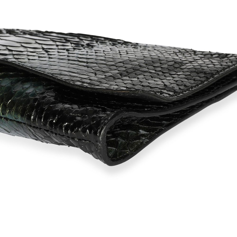 Gucci Green Python Journal Clutch - image 5